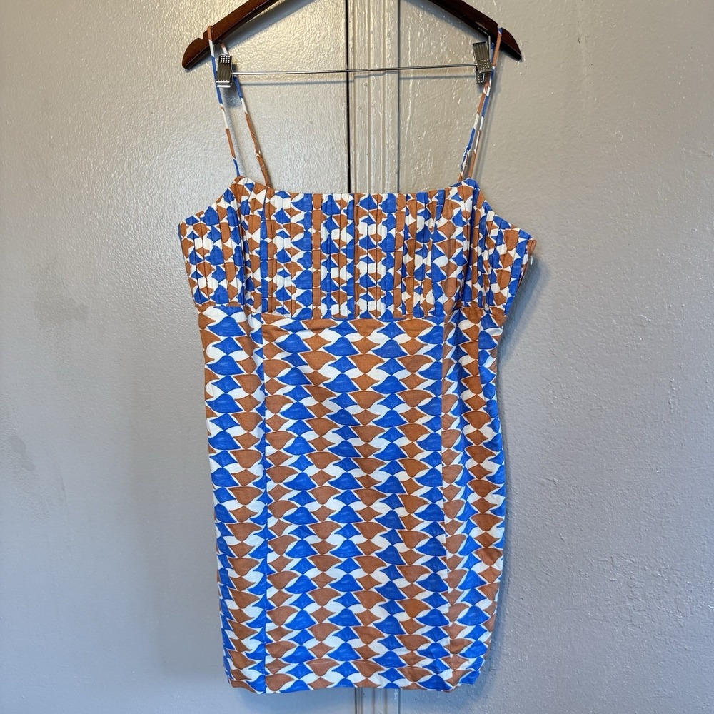 Anthropologie 16W Maeve The Ophelia Sleeveless Linen Slim Mini Dress Motif
